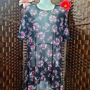 Lane Bryant  Transparent blouse floral good condition